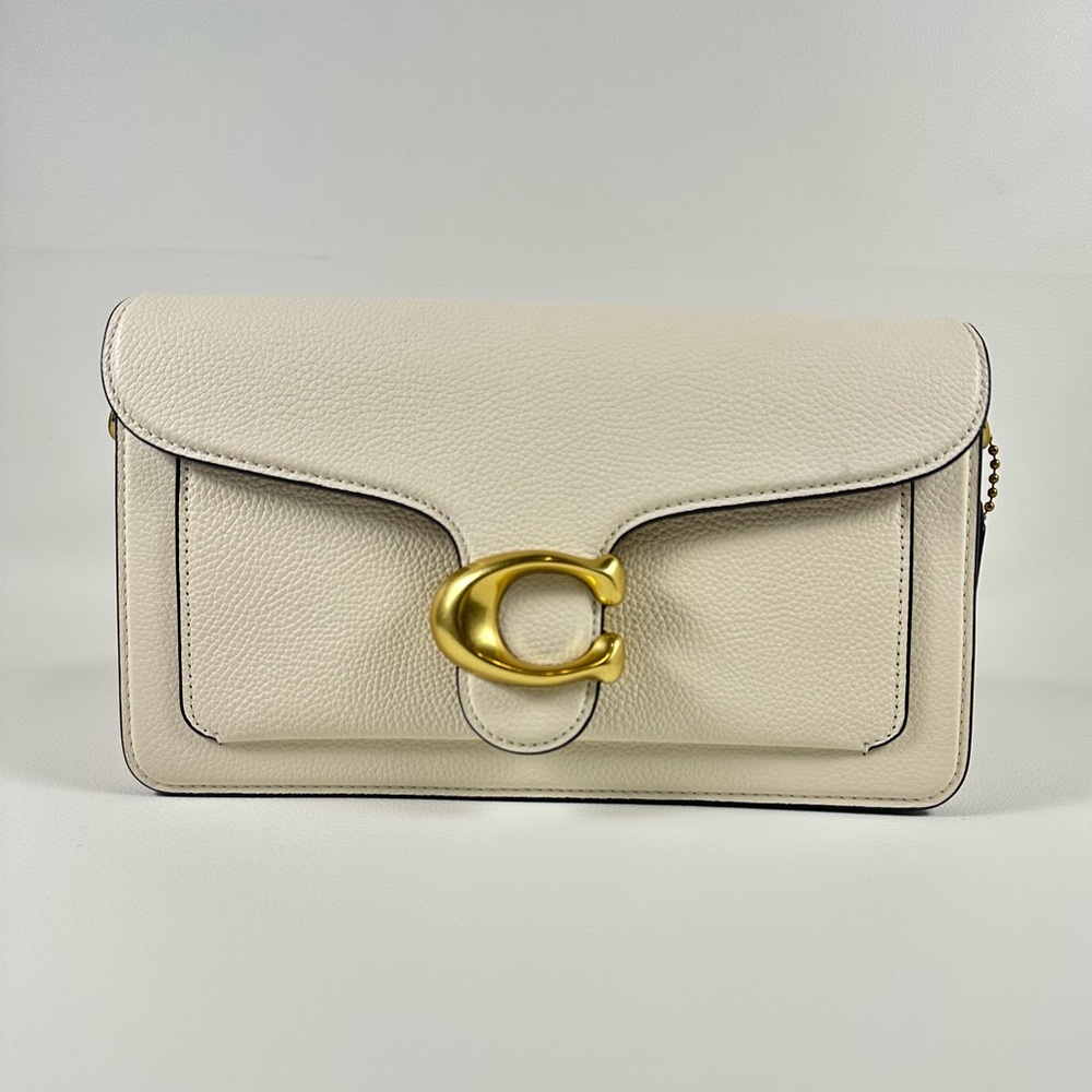 NEW Women’s Coach Tabby 26 Pebbled Leather Shoulder Bag Cream/Off White - Picture 5 of 14
